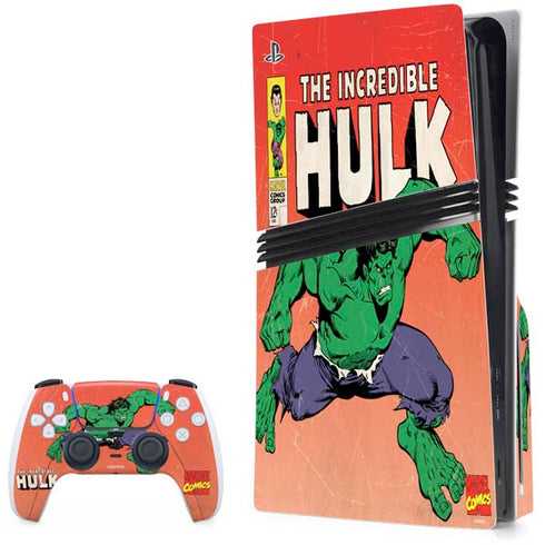 Marvel Classic Comics The Incredible Hulk PS5 Pro Disk Bundle  Skin